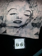 New Pink Marilyn Monroe Scarf 29 x 66 and Earring Special Sale Combo