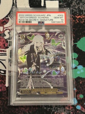 PSA10 Re:ZERO Greedy Witch Echidna SEC+ Sign Secret Weiss collection a498