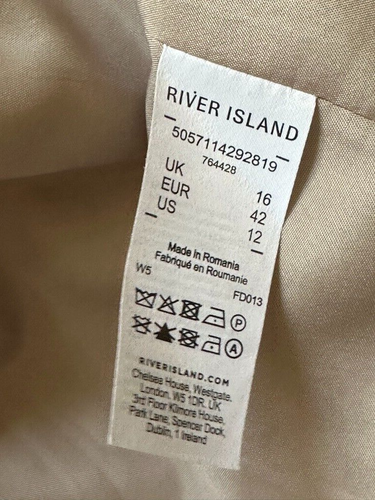 RIver Island Women's Cream Metallic Blazer Jacket Size 16 - Picture 13 of 17