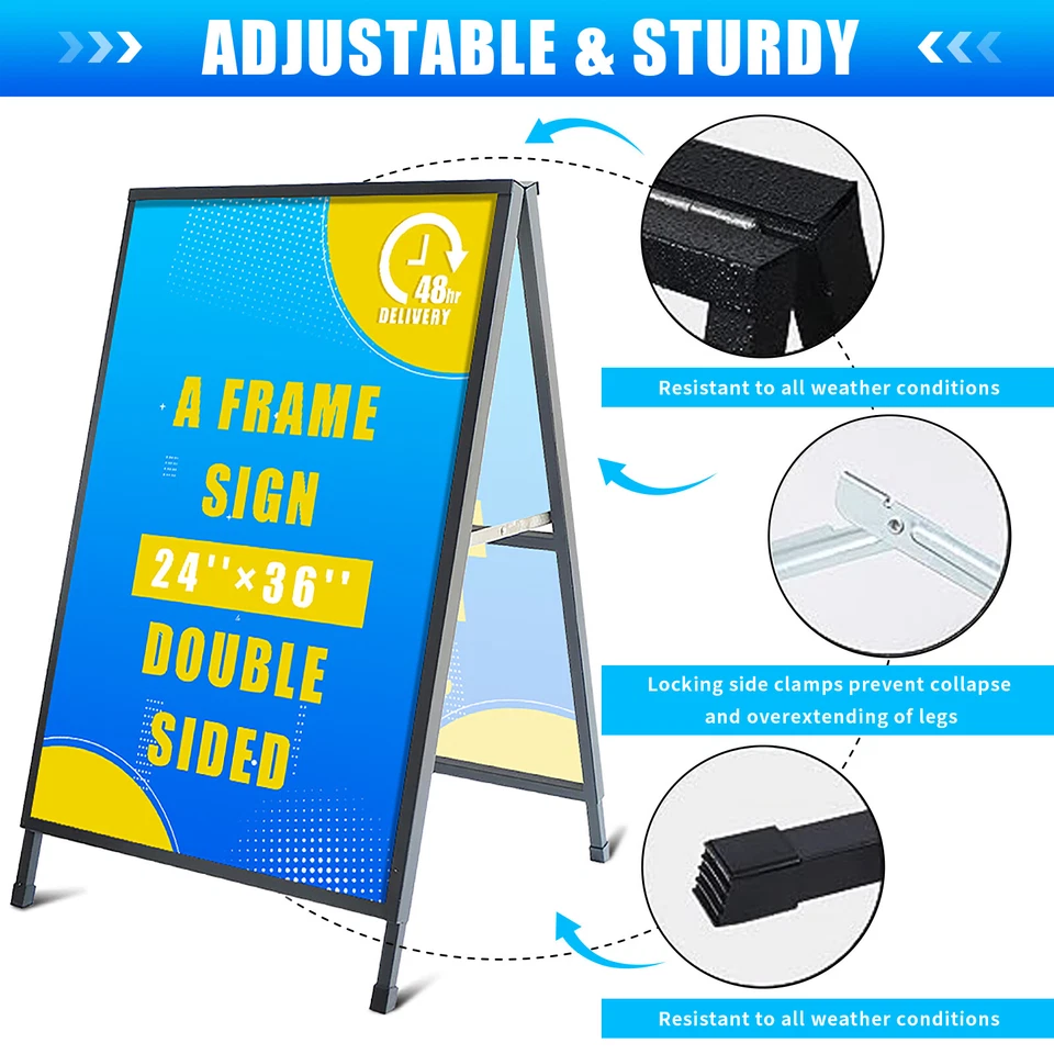 A Heavy Duty A-Frame Sidewalk Sign 24 x36 Inch Full-color Printed,Sidewalk Sign - Image 3 of 4