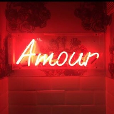 Amour Amor Amore Love Acrylic Box 14'' Neon Light Sign Lamp Wall Decor Real Glass