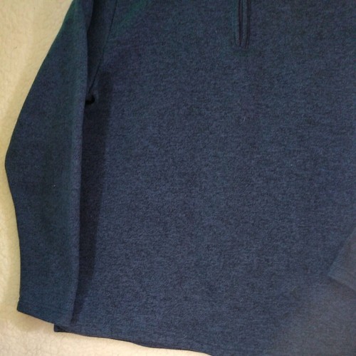 Beverly Hills Polo Club Sweater Mens Large Blue Black Fleck Long Sleeve Qtr Zip - Picture 6 of 8