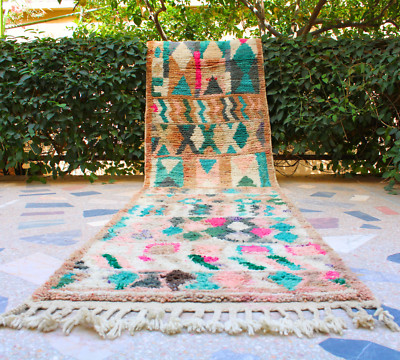 Moroccan runner rug handmade Boujaad Rug, Vintage rug runner, wool runner rugs