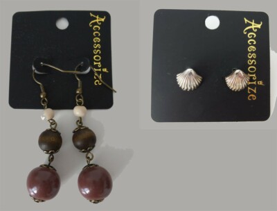 Accessorize 2 Earrings (Dangle & Drop and Push Back Backing) NEW