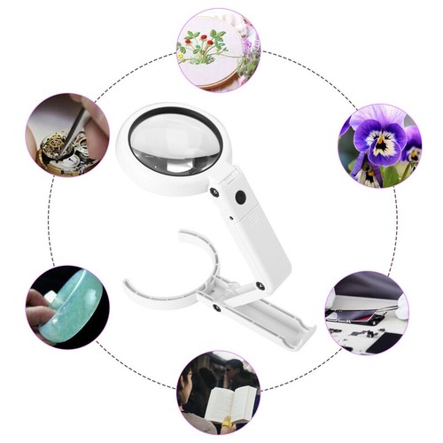 5X/11X Standing Magnifying Glass Hand-Held Magnifier Loupe With 8LED Lights Lens - Picture 5 of 10