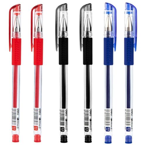 12x Deli Ballpoint Pens Gel Pen 0.5mm Black Blue Red Ink Ball Pen Rolling Pens - Picture 6 of 20