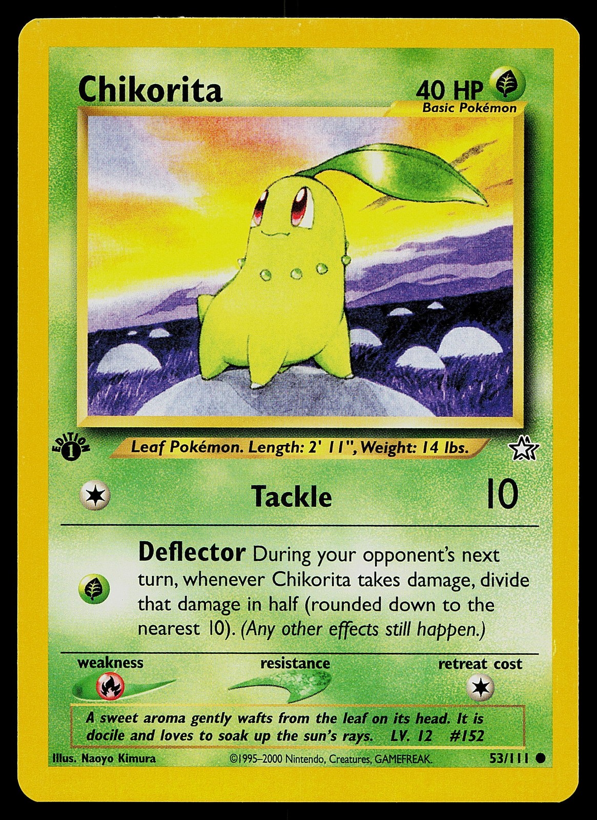 Pokemon Card - Chikorita Neo Genesis 53/111 Common 1st Edition
