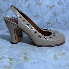 John Fluevog Women's Size 8M Shoes Brown Patent Leather Pumps Slingback Heels