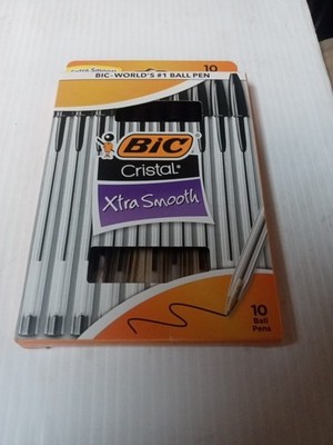 BIC Cristal Xtra Smooth Ballpoint Pen, Medium Point (1.0mm), Black, 10 Pack