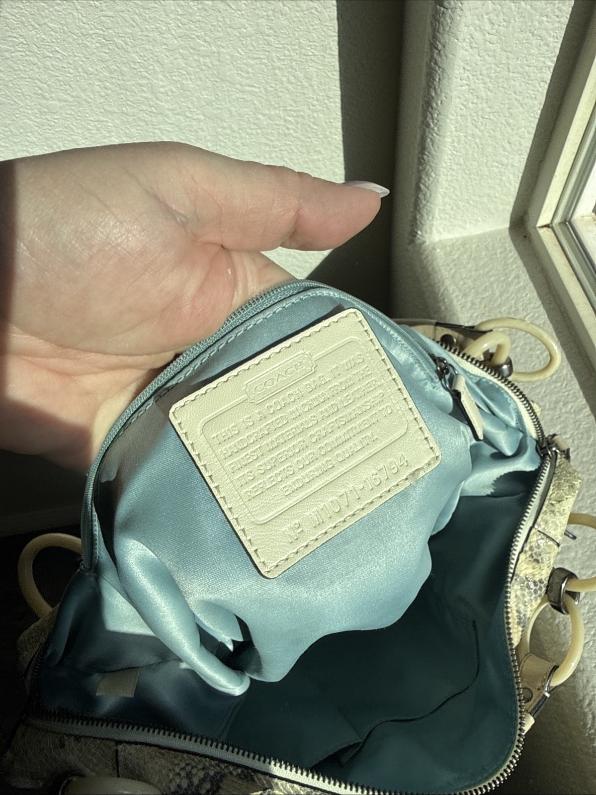 Coach Kristin Embossed Python Metallic Leather Sh… - image 8