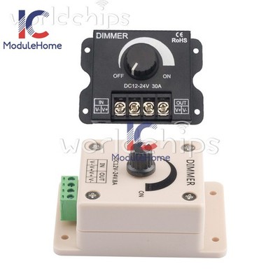DC 12V 24V 8A/30A Adjustable Brightness Controller Switch LED Dimmer Driver
