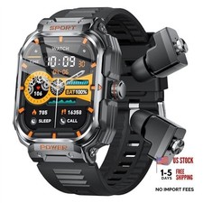 Military Smart Watch with Earbuds for Men and Women,2'' Tactical Display,Sport