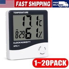 THERMOMETER INDOOR Digital LCD Hygrometer Temperature Humidity Meter Alarm Clock
