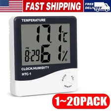 THERMOMETER INDOOR Digital LCD Hygrometer Temperature Humidity Meter Alarm Clock