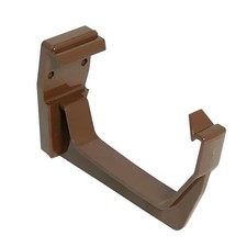 FLOPLAST 114mm Square Fascia Gutter Bracket - Brown - Bag of 2