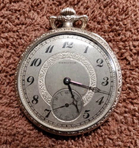 Antique Hamilton Pocket Watch Grade 910 17 Jewels 12s Open Face Case