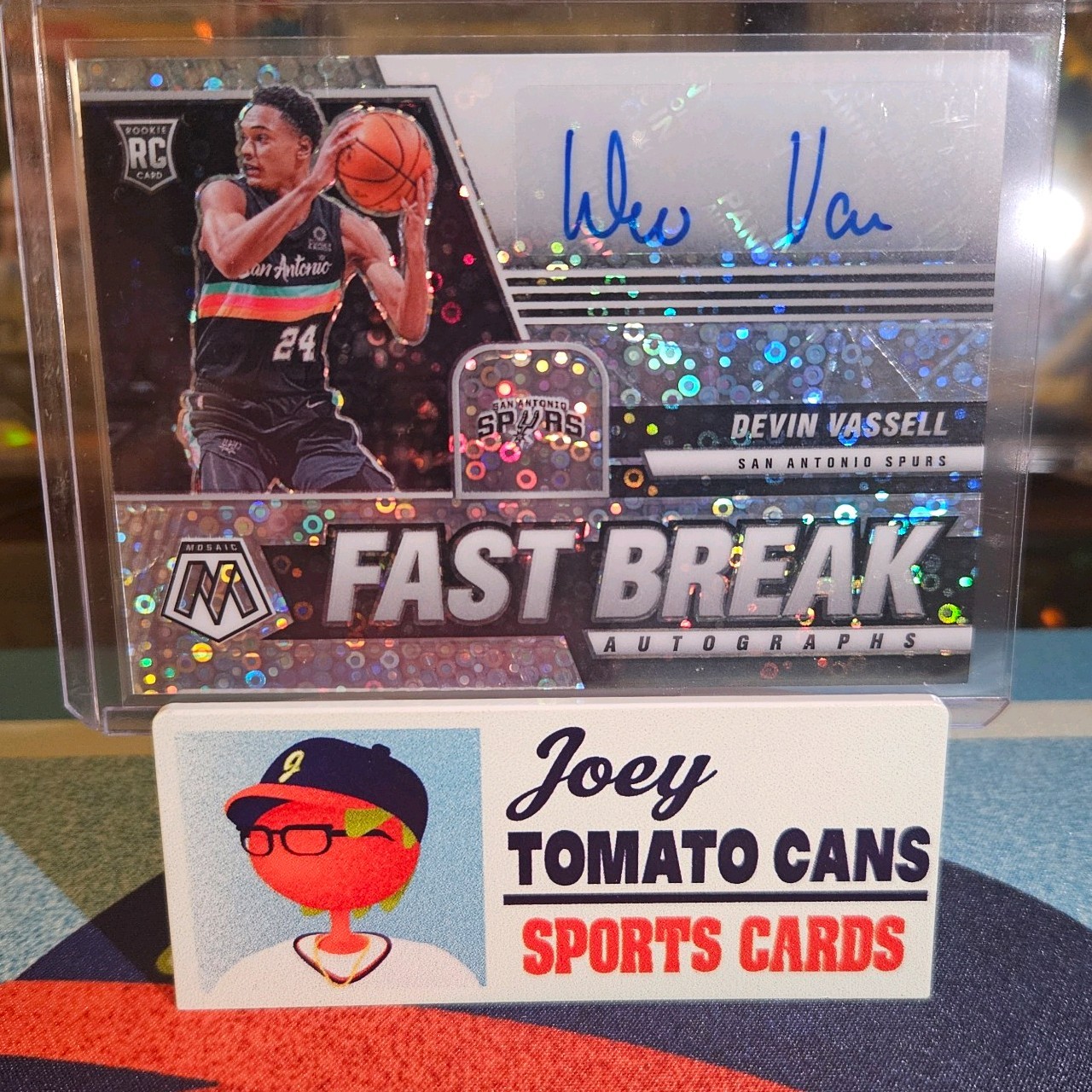 Devin Vassell 2020-21 Panini Mosaic Fast Break Disco Rookie Autograph