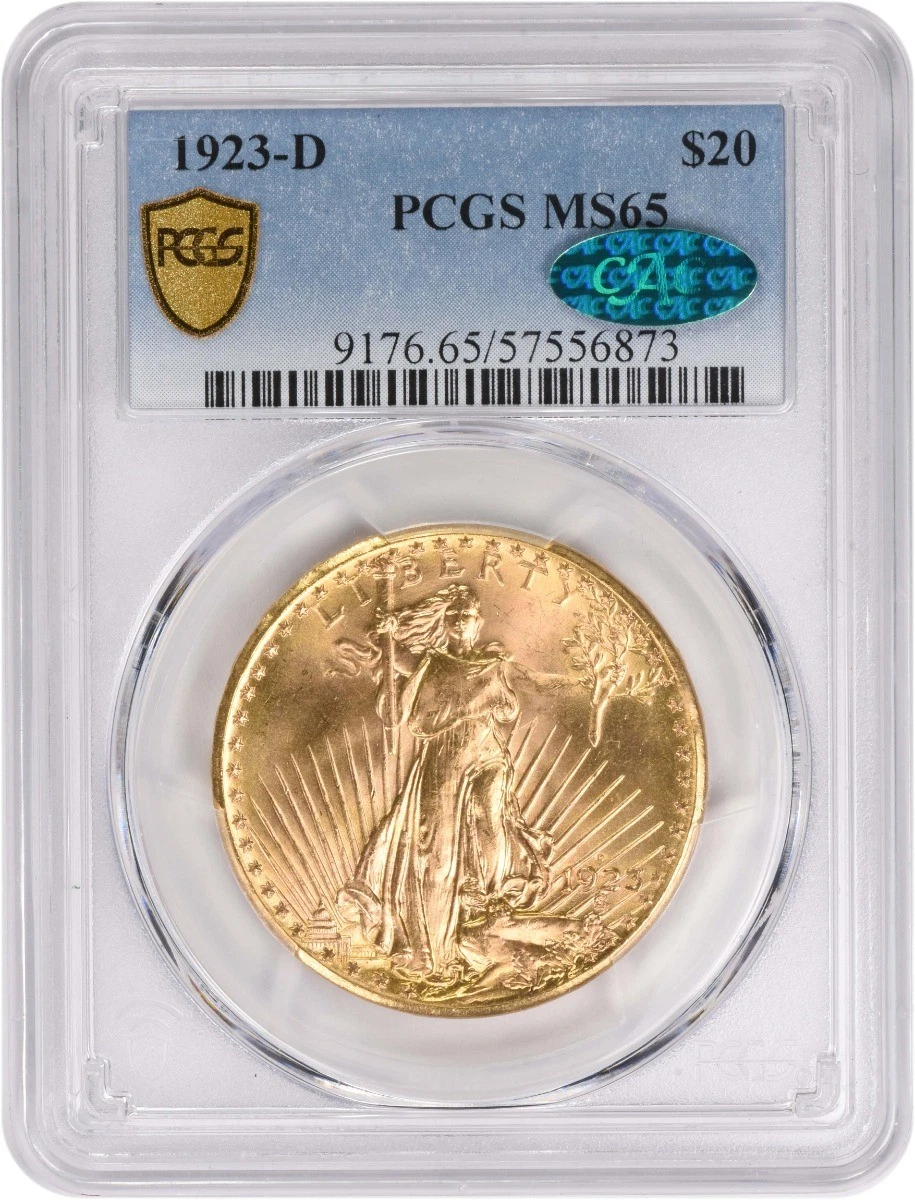1923-D $20 Gold St. Gaudens MS65 PCGS (CAC)