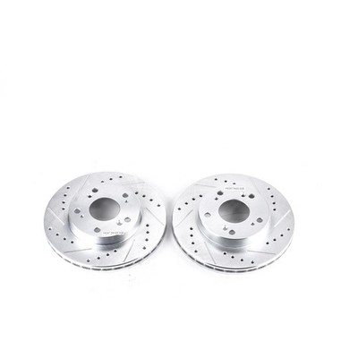PowerStop Evolution Drilled Slotted Rotors Pair Front For Acura RSX