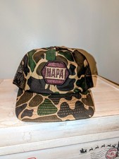 Vintage 80s Napa Camo Trucker Hat Auto parts Duck Camo Mesh Rare