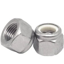 10Pcs Nylon Insert Hex Lock Nuts,Fine Thread 304 Stainless Steel Hex Lock Nut...