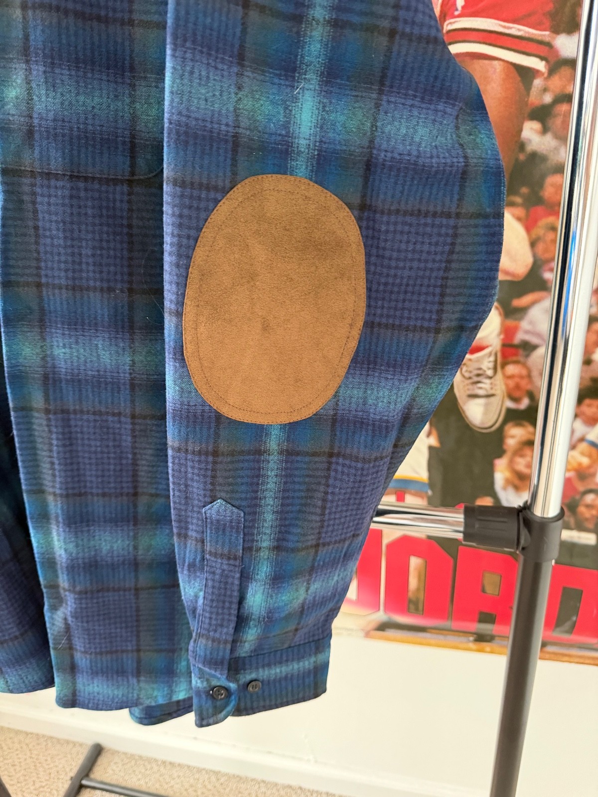 Pendleton Trail Elbow Patch 100% Virgin Wool Blue… - image 5