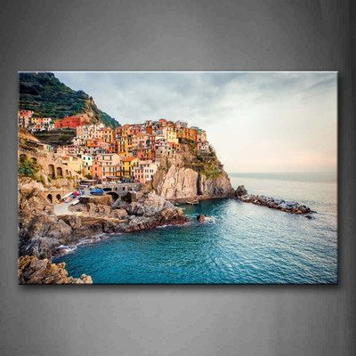 Italy Cinque Terre Wall Art Manarola Sea Mediterranean Wall Art Amalfi Coast Pai