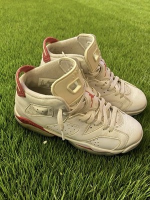 Jordan Air Jordan 6 Retro GS Unisex Kids 7 White/Red High Top Lace-Up