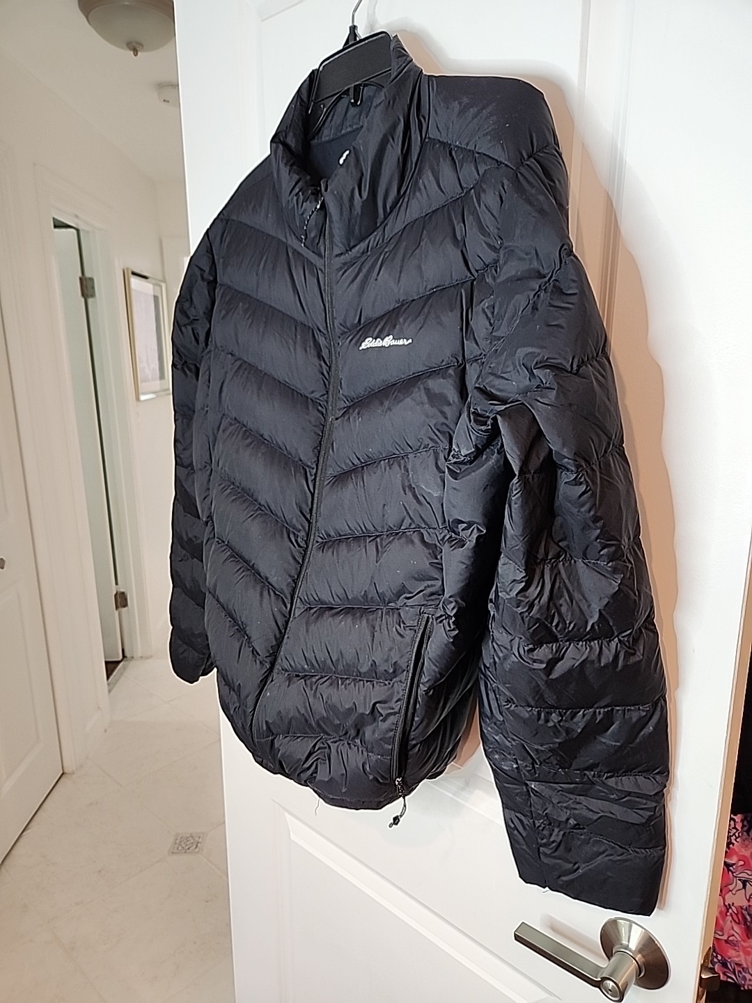 EDDIE BAUER Down Puffer Jacket EB650 Women XXL Full Zip Blk Packable Lightweight image 5