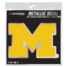 MICHIGAN WOLVERINES INDOOR/OUTDOOR VINYL METALLIC CHROME DECAL 5" WINCRAFT