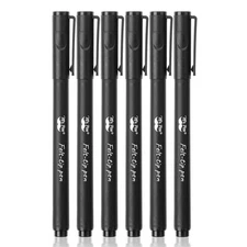 Mr. Pen- Black Felt Tip Pens, Fine Point Pens Black, Pack of 6, 