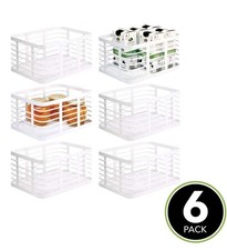 mDesign Wire Storage Basket in White Metal Baskets