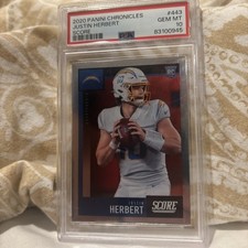 2020 Panini Chronicles - Score Update Rookies Justin Herbert #443 (RC) - PSA 10