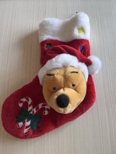 The Disney Store Winnie the Pooh Singing Red Plush Holiday Christmas Stocking