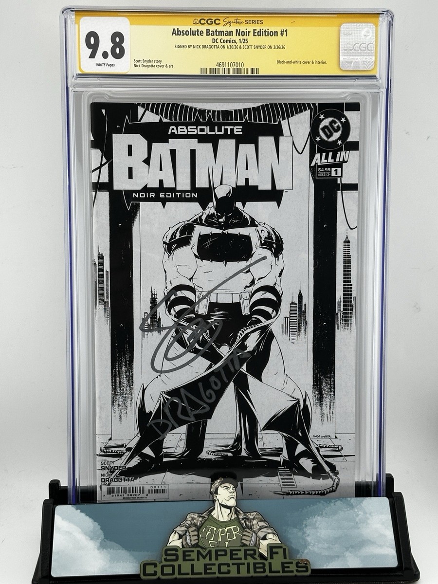 Absolute Batman Noir # 1 CGC SS 9.8 Signed by Nick Dragotta/Scott