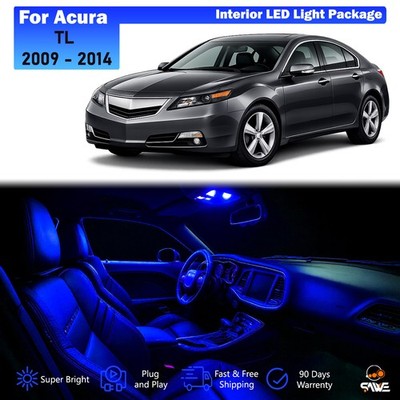 13 x Blue Canbus Interior LED Light Bulbs Package Kit For 2009 - 2014 Acura TL