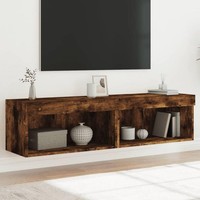 Tv-Schr?Nke Mit Led-Leuchten 2 Stk. R?Uchereiche 60X30X30 Cm