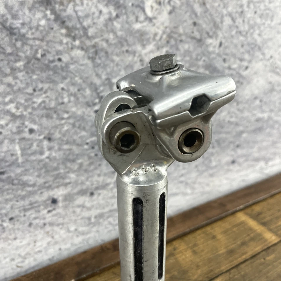 Tija de sillín vintage TTT Brev Italia 26,6 mm bicicleta de carretera 250 g aleación pieza de bicicleta eroica Foto 2 de 4