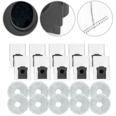 Kompatibles Zubehörset für Mova E40 Ultra Staubsauger 10 Staubbeutel 10 Wischp