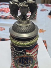 The USA Stars and Stripes Stein - Westerwald - #375/2000 - Pewter Topper