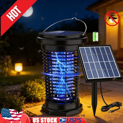 USB Rechargeable Solar Bug Zapper for Outdoor & Indoor with 5.5W Solar Power,d