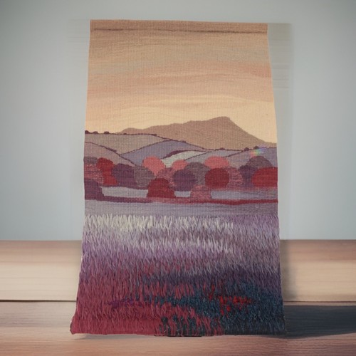 Anna Adam gewebter Wandteppich walisisches Textil Wandbehang Wales 30 Zoll Vintage OOAK