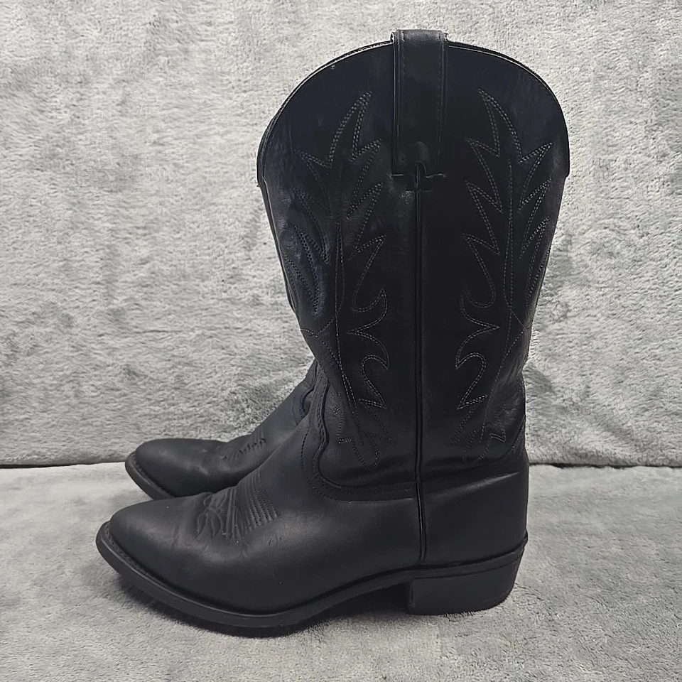 Botas de Cuero Wrangler Western para Hombres Talla 9.5 EE Negras Rodeo Vaquero Hechas en EE. UU. Foto 4 de 4