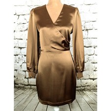 MARCIANO GUESS Satin Surplice Sheath Dress Date Night Classy Feminine Size 4