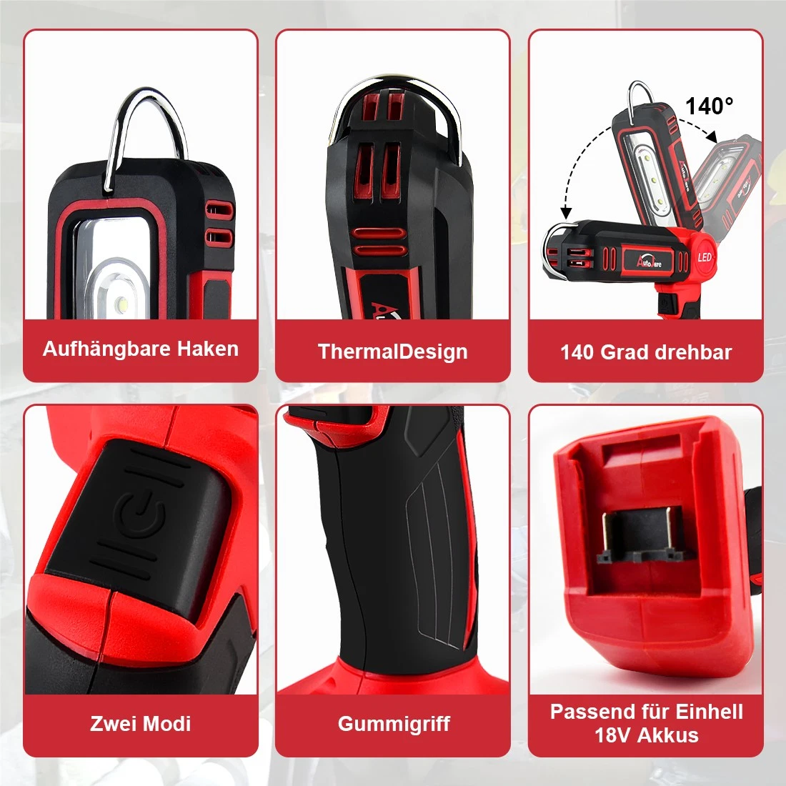 Batería Lámpara Proyector de Construcción para Einhell 18V 30W LED Lámpara de Trabajo Proyector