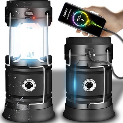 LED Campinglampe mit Akku & Powerbank, tragbar, 2 Modi, Outdoor Laterne