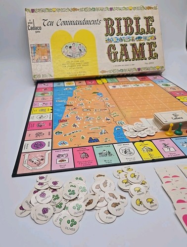 Vintage 1966 Ten Commandments Bible Board Game A Great Cadaco Game No 263 In Box - Picture 4 of 24