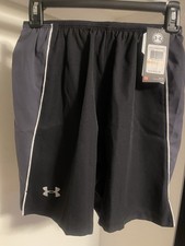 Men  s new with tags Under Armour black and gray fitted small shorts