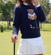 Women S last one       Polo RL Polo Bear Golf Crewneck Pullover Cotton Knit