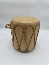 AWESOME VINTAGE NATIVE AMERICAN HANDMADE MED. COTTONWOOD DRUM NICE""
